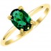 Χρυσό δαχτυλίδι Κ14 με οβάλ πράσινο ζιργκόν